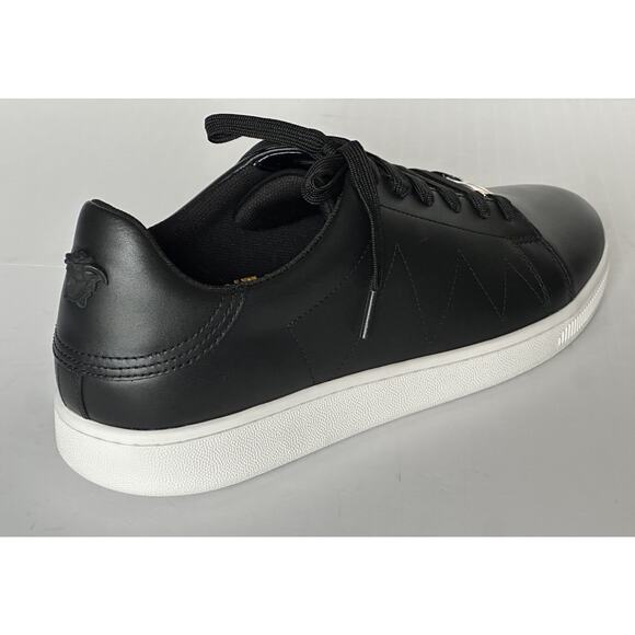 Versace Medusa Men's Black Leather Sneakers 10 US (43 Euro) 1016936 NIB - Picture 5 of 16